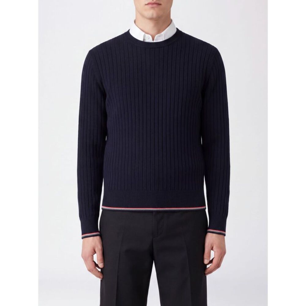 Thom Browne Men Thom Browne Slim Fit Wool-Blend 4-Bar Crewneck Jumper